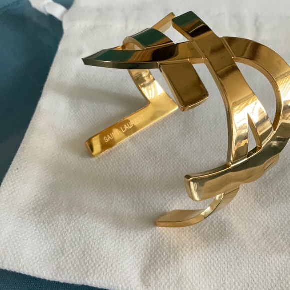 YSL Bracelet Cassandre Gold Plated Bangle Bracelet - Picture 4 of 5